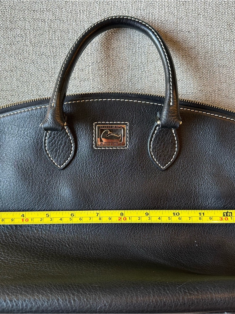 Dooney & Bourke Dillen Domed Satchel Black Pebble Leather Top-Handle - Picture 14 of 16